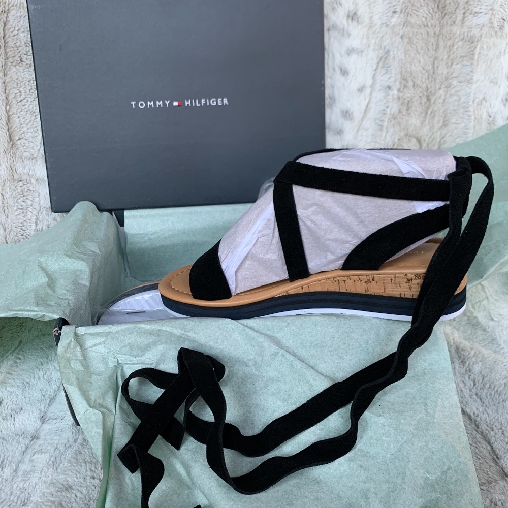 Velvet Lace-Up Sandals